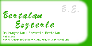 bertalan eszterle business card